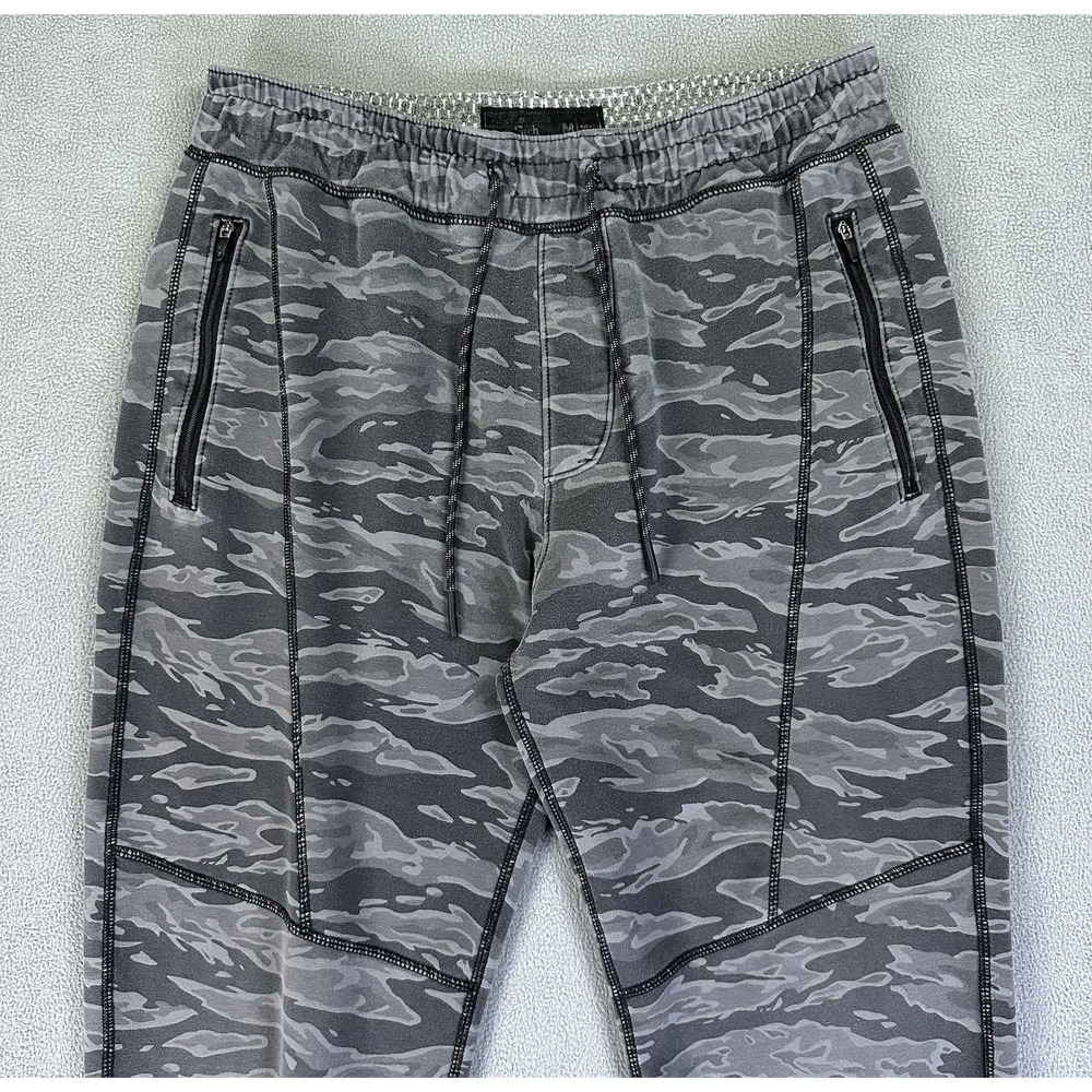 Abercrombie Fitch Joggers Pants Mens Medium Grey Camo Camouflage Fleece Lounge - Picture 3 of 9